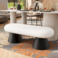 Upholstered Dining Bench with Black Iron Legs - 2-Step Assembly