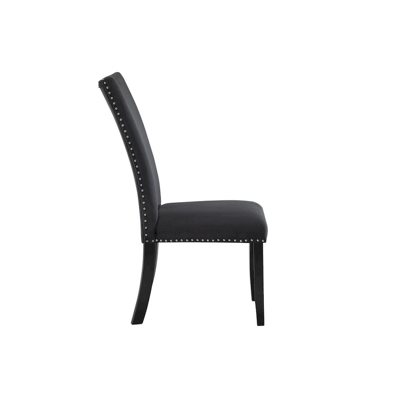Set of 2 Black Upholstered Velvet Dining Side Chairs 20.25"x27"x40.75"