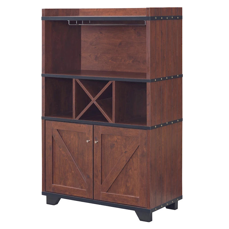 Farmhouse 6-Shelf Wine Cabinet Buffet