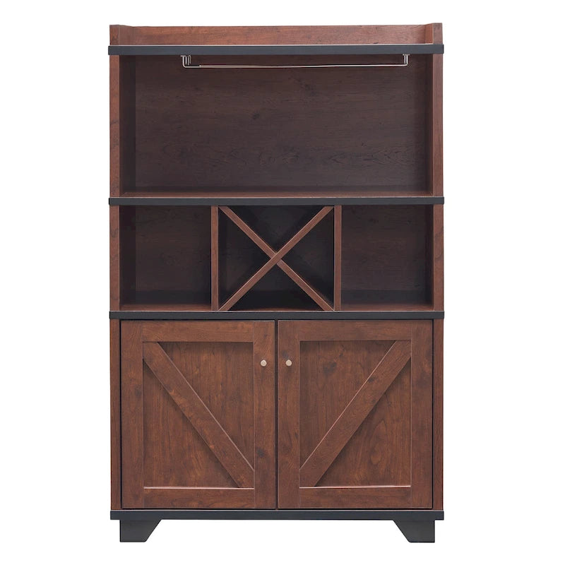Farmhouse 6-Shelf Wine Cabinet Buffet