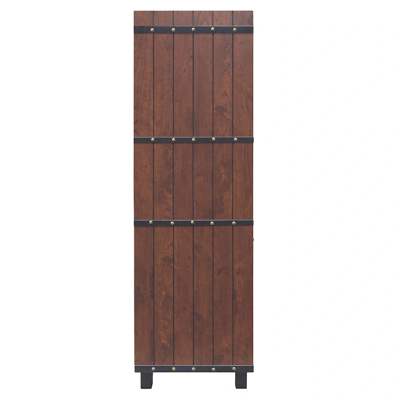 Farmhouse 6-Shelf Wine Cabinet Buffet