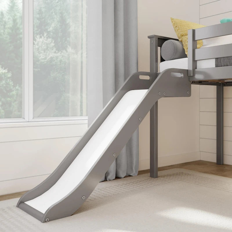 Twin-Size Low Loft Bed with Easy Slide