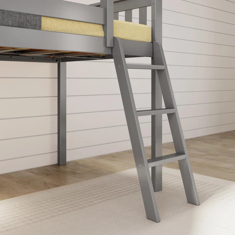 Twin-Size Low Loft Bed with Easy Slide