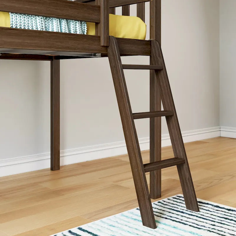 Twin-Size Low Loft Bed with Easy Slide