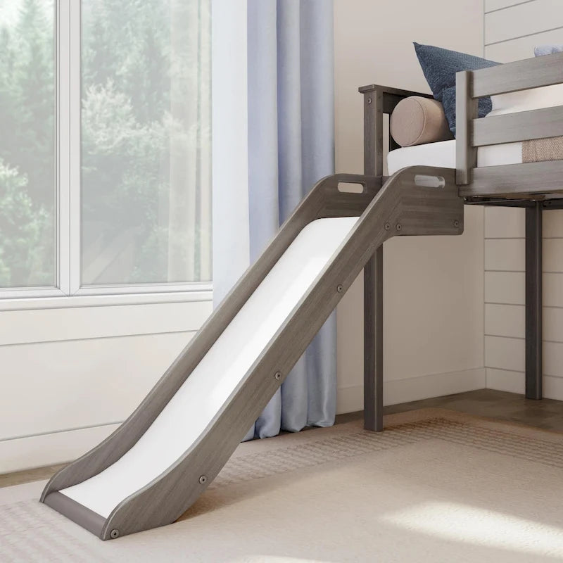 Twin-Size Low Loft Bed with Easy Slide