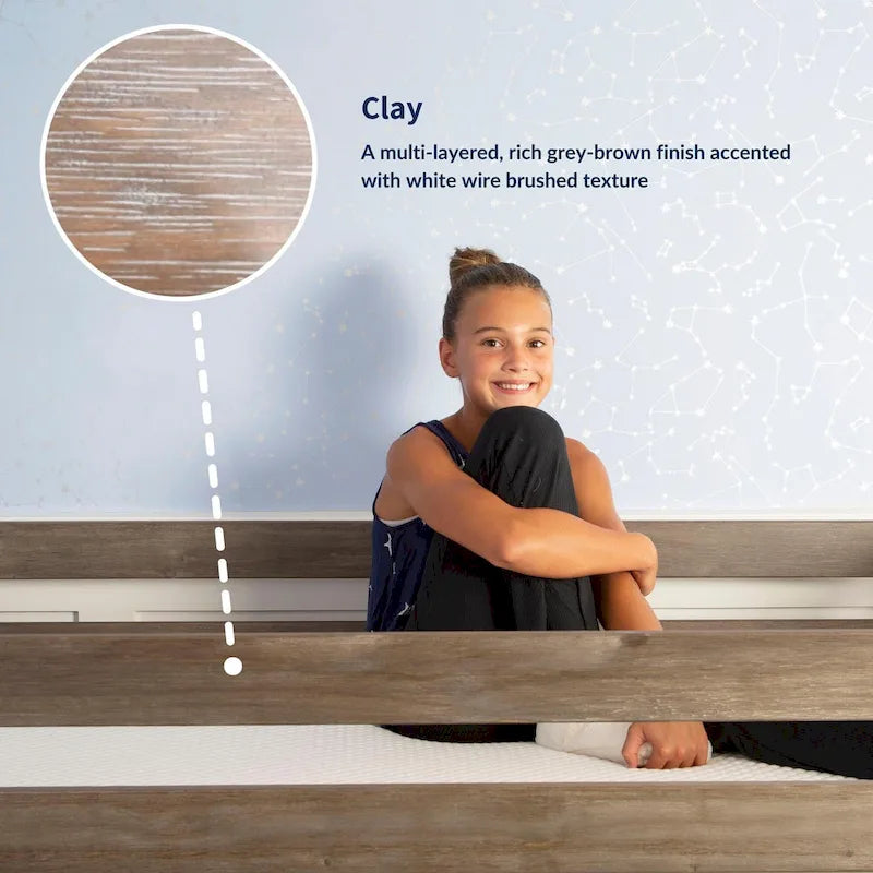 Twin-Size Low Loft Bed with Easy Slide