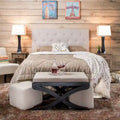 Modern Ivory Linen Adjustable Headboard