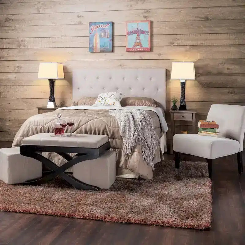 Modern Ivory Linen Adjustable Headboard