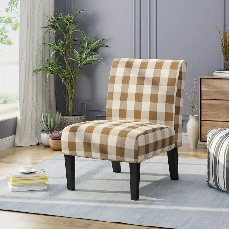 Contemporary Fabric Slipper Accent Chair