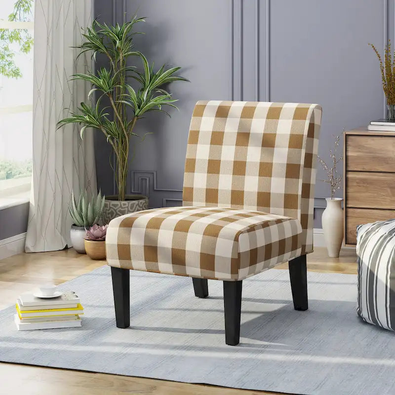 Contemporary Fabric Slipper Accent Chair