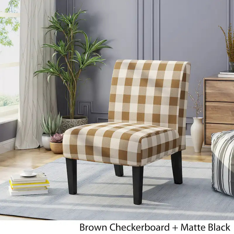 Contemporary Fabric Slipper Accent Chair