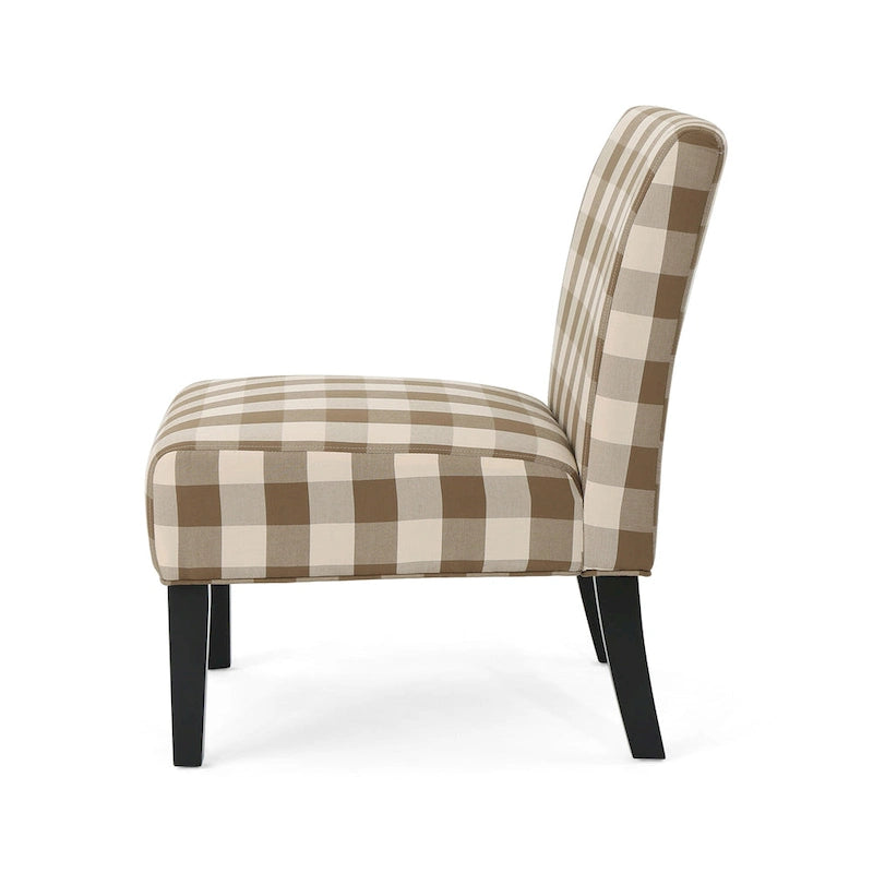 Contemporary Fabric Slipper Accent Chair