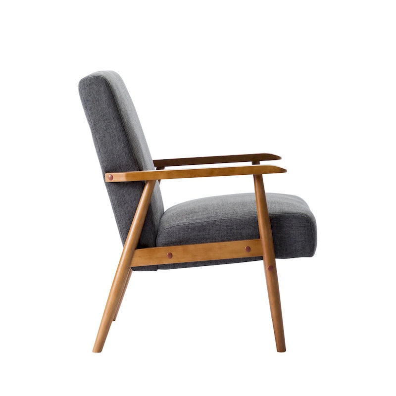 Fabric Accent Chair with Rubberwood Legs