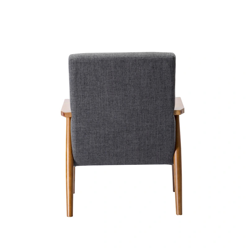 Fabric Accent Chair with Rubberwood Legs