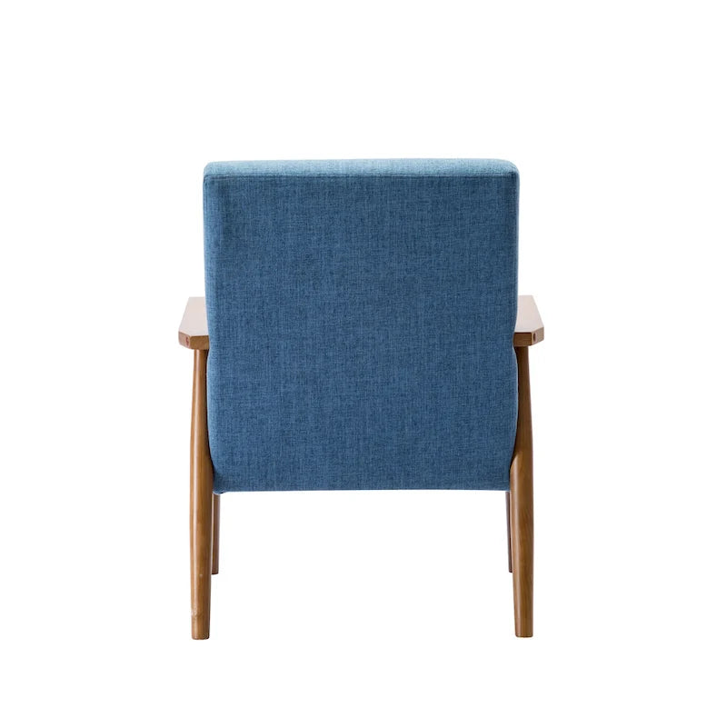 Fabric Accent Chair with Rubberwood Legs
