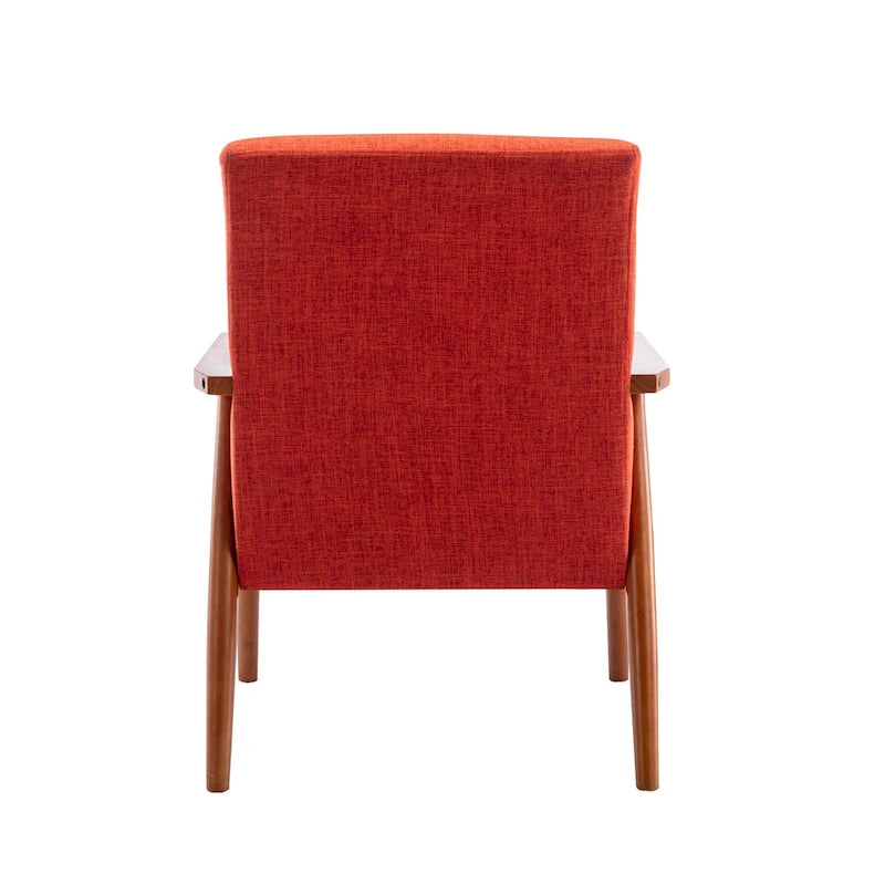 Fabric Accent Chair with Rubberwood Legs