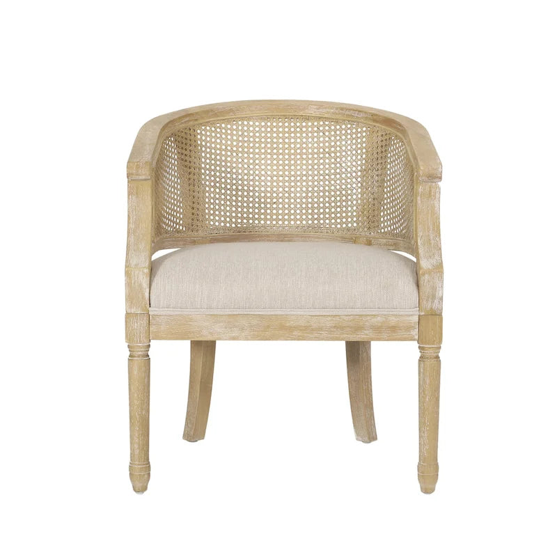 Wood and Cane Accent Chair