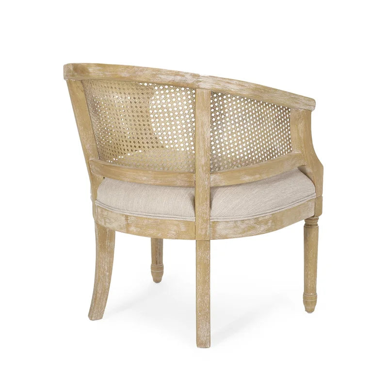Wood and Cane Accent Chair