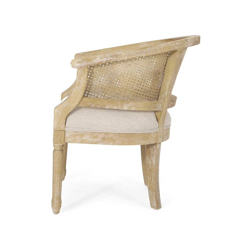 Wood and Cane Accent Chair