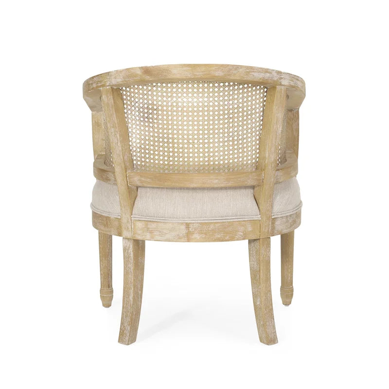 Wood and Cane Accent Chair