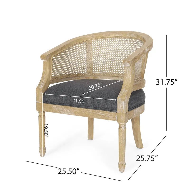 Wood and Cane Accent Chair