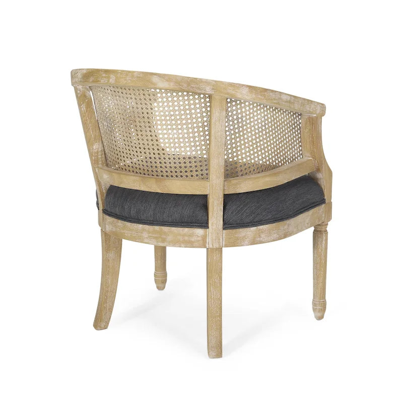 Wood and Cane Accent Chair