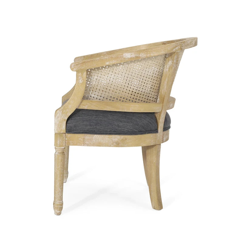 Wood and Cane Accent Chair