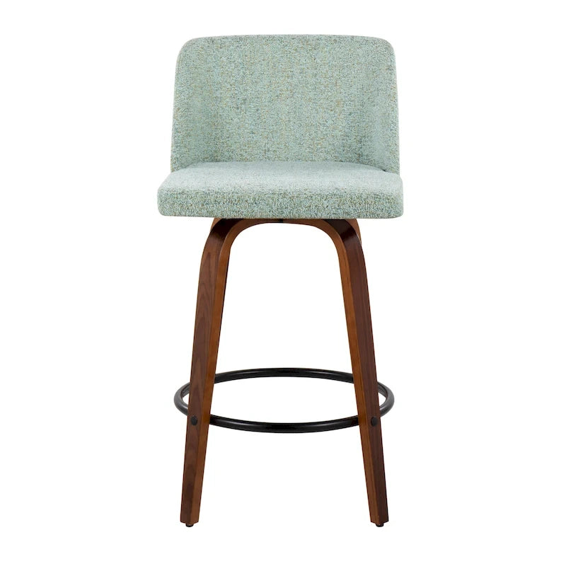 26" Counter Stool with Black Round Footrest (Set of 2)