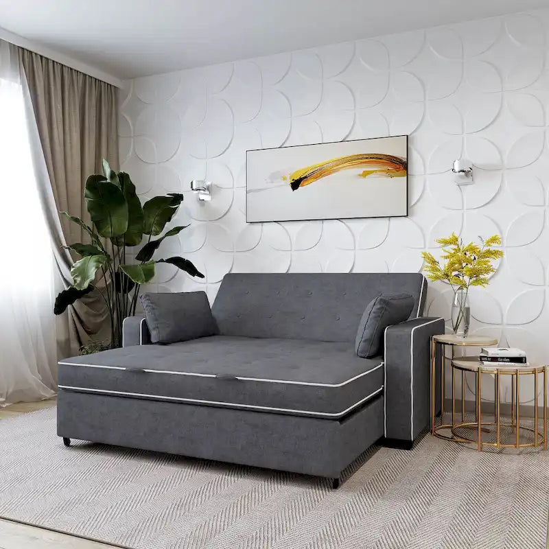 Full Convertible Loveseat with Coil Spring Cushions