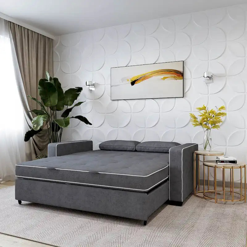 Full Convertible Loveseat with Coil Spring Cushions