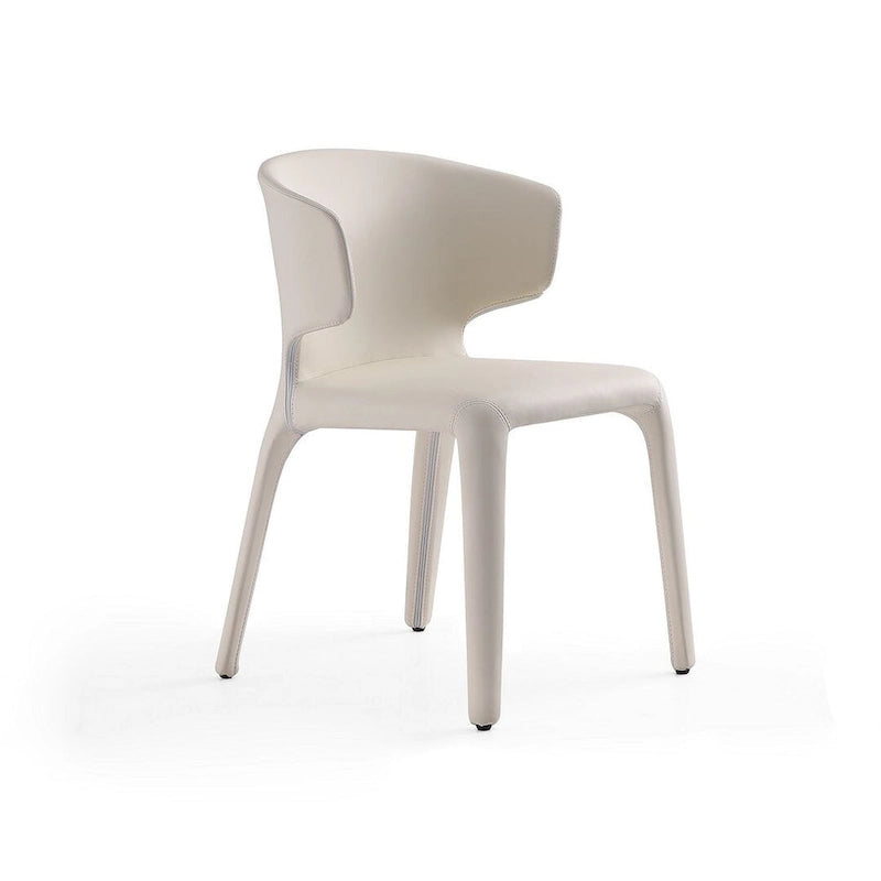 Cream Faux Leather Dining Chair (Set of 2)