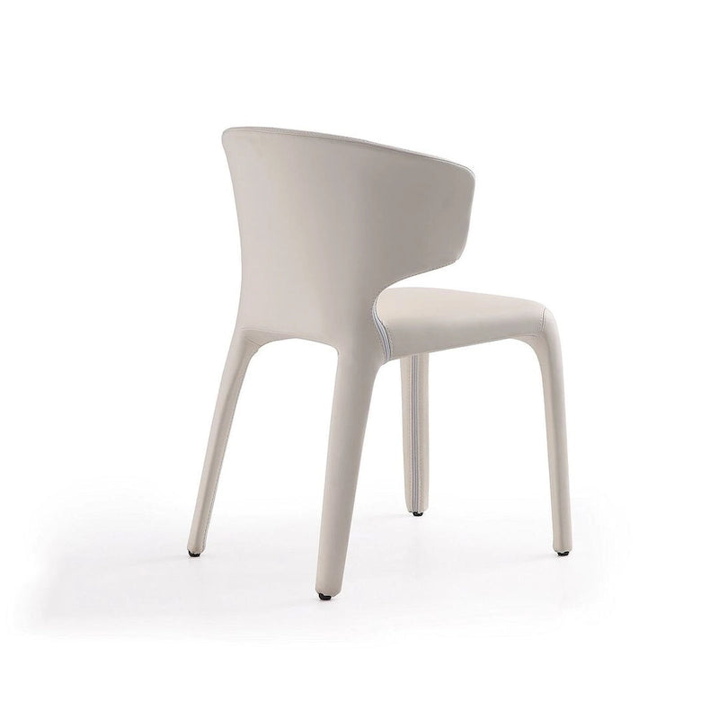 Cream Faux Leather Dining Chair (Set of 2)