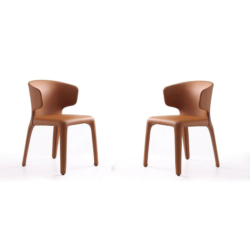 Cream Faux Leather Dining Chair (Set of 2)