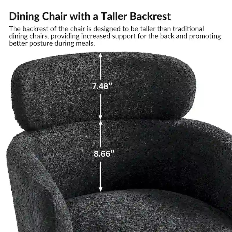 Modern Boucle Dining Chair with Adjustment Feet