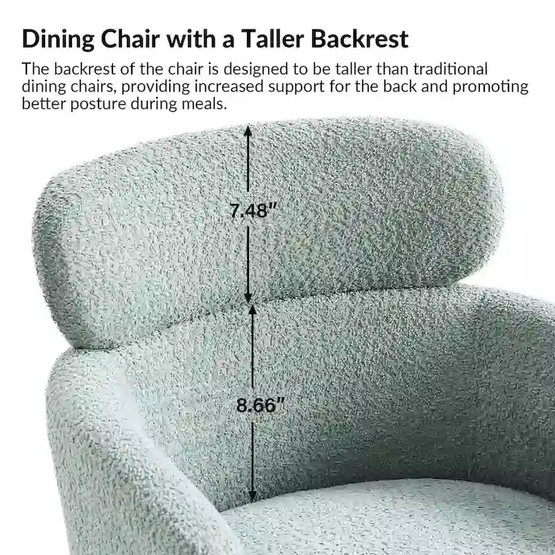Modern Boucle Dining Chair with Adjustment Feet