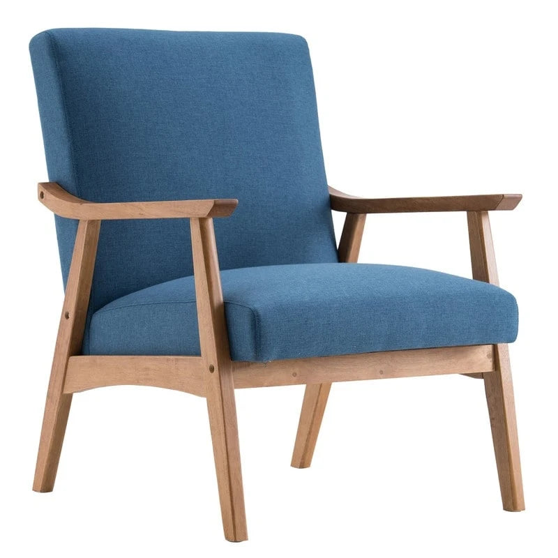 Mid Century Modern Wood Frame Accent Chair