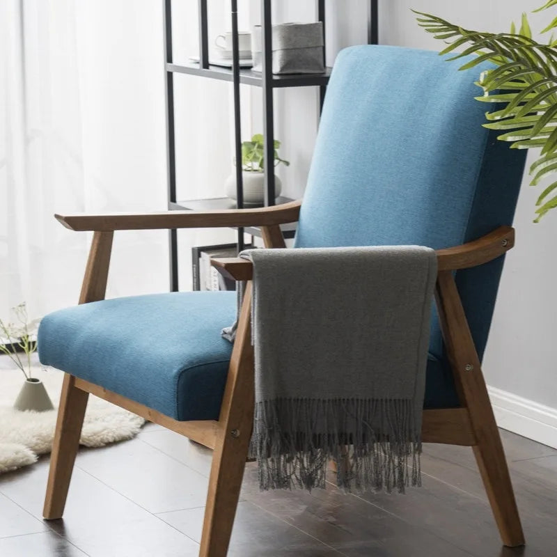 Mid Century Modern Wood Frame Accent Chair