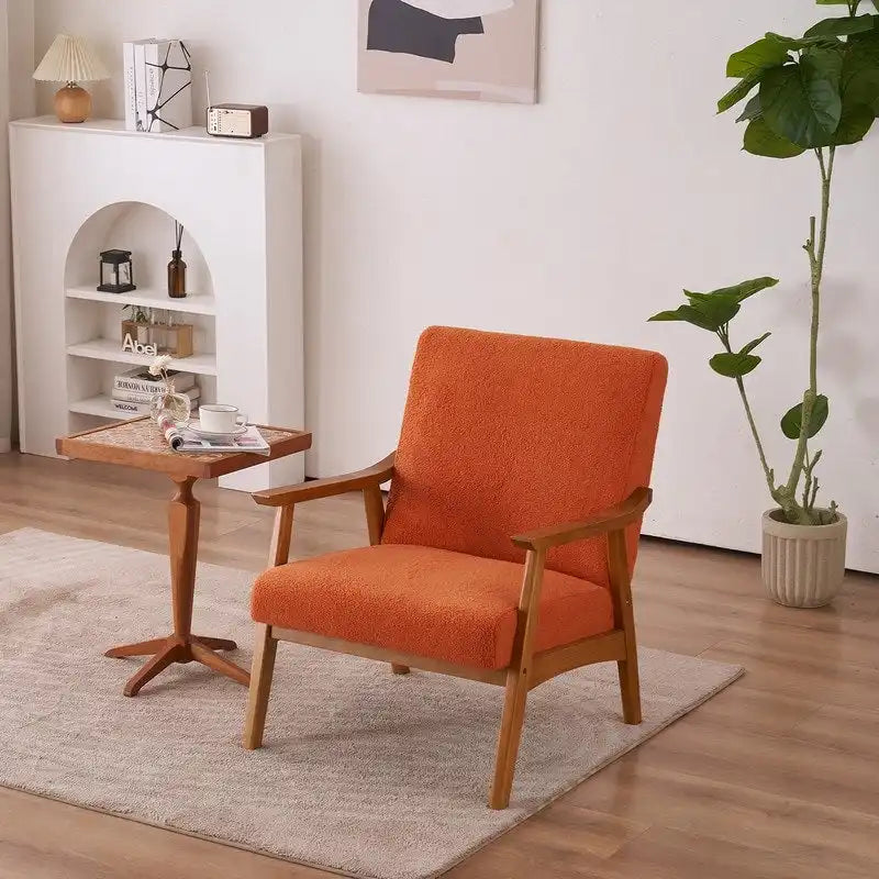 Mid Century Modern Wood Frame Accent Chair
