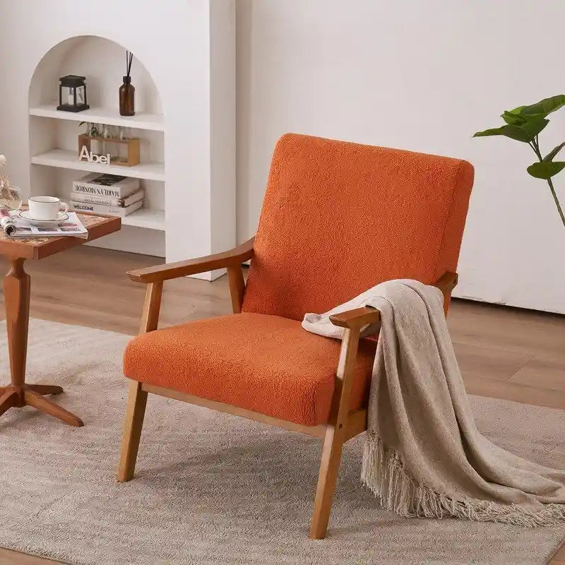 Mid Century Modern Wood Frame Accent Chair