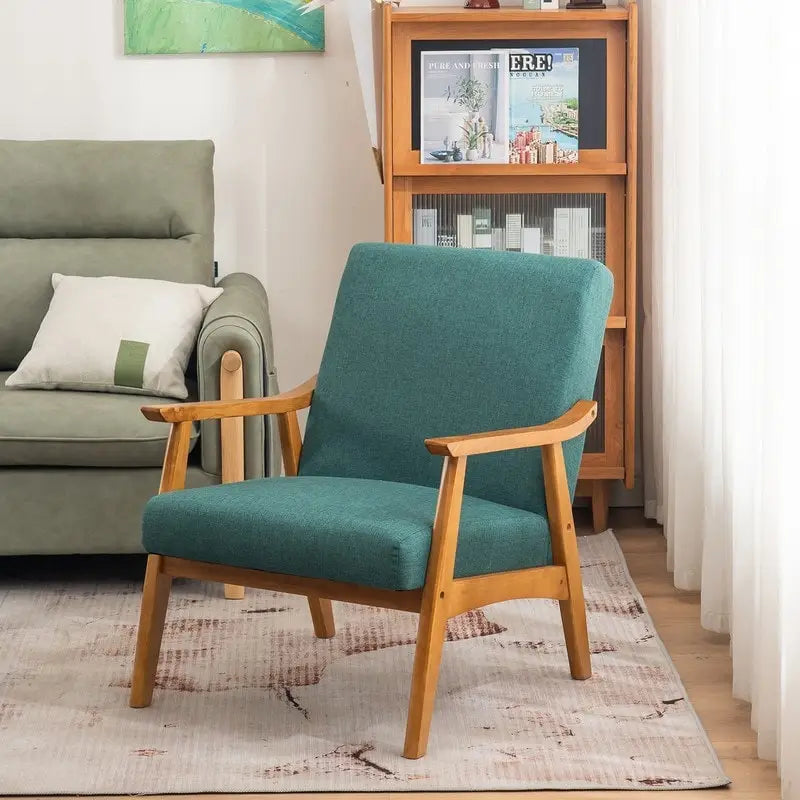 Mid Century Modern Wood Frame Accent Chair