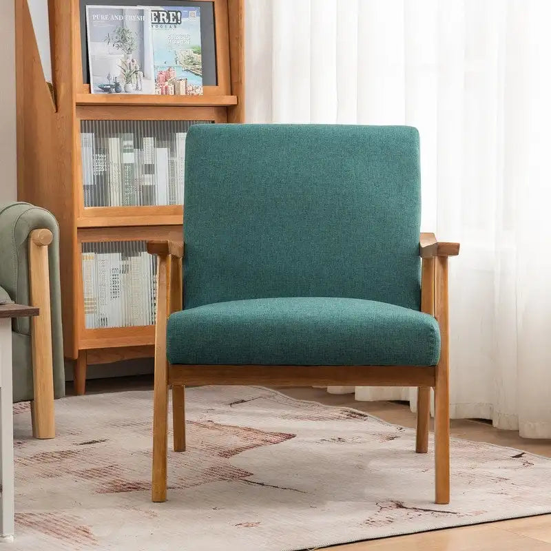 Mid Century Modern Wood Frame Accent Chair