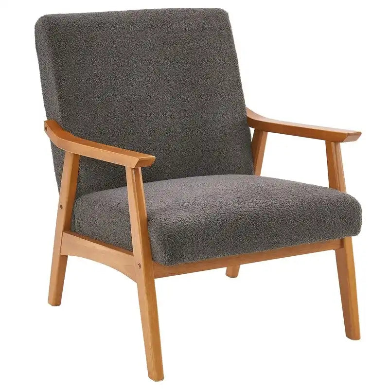Mid Century Modern Wood Frame Accent Chair