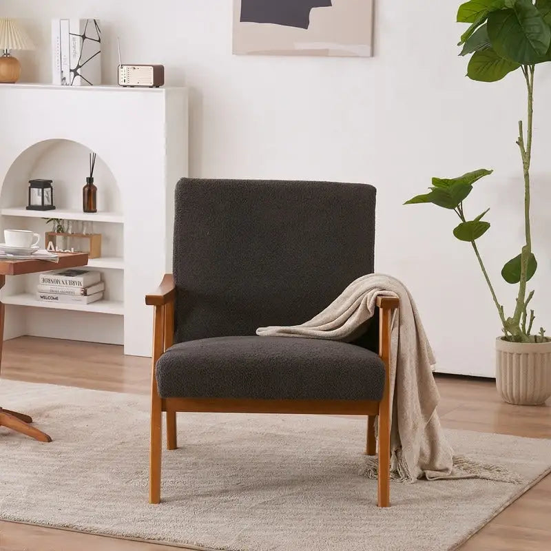Mid Century Modern Wood Frame Accent Chair