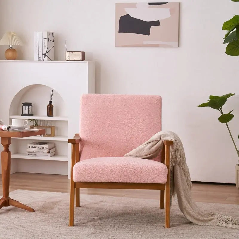 Mid Century Modern Wood Frame Accent Chair