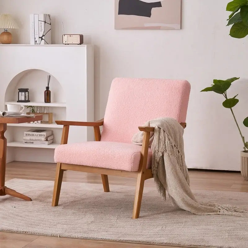Mid Century Modern Wood Frame Accent Chair