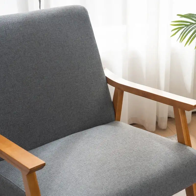 Mid Century Modern Wood Frame Accent Chair