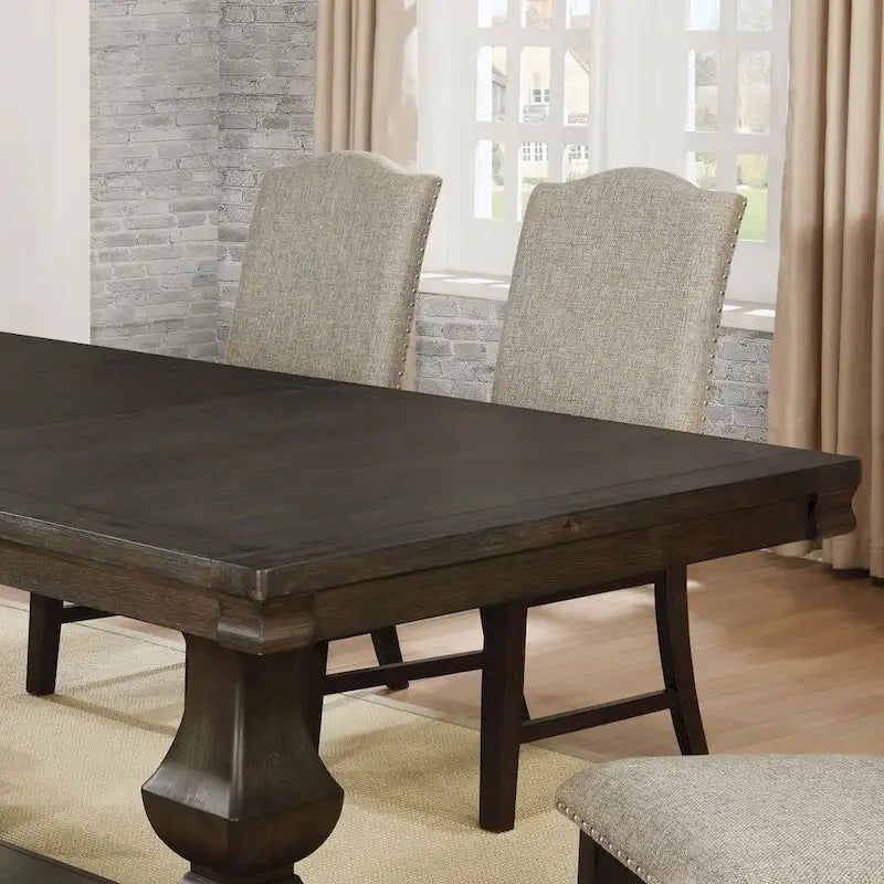 Espresso 94" Expandable Wood Dining Table with Trestle Base