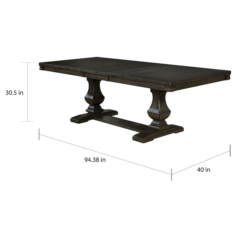 Espresso 94" Expandable Wood Dining Table with Trestle Base