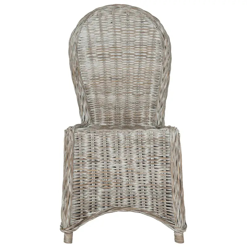 White Washed Rattan Dining Chair (Set of 2) 20Wx26Dx41H