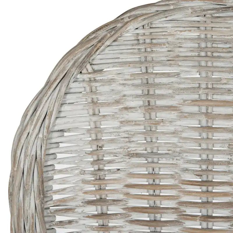 White Washed Rattan Dining Chair (Set of 2) 20Wx26Dx41H